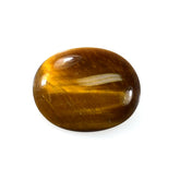 TIGER EYE YELLOW PLAIN OVAL CAB (YELLOW) (OPAQUE EYE STRIP) 14X11 MM 4.37 CTS