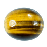 YELLOW TIGER'S EYE QUARTZ OVAL CAB 12X10MM 4.39 Cts.