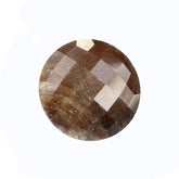 BROWN SAPPHIRE CHECKER CUT ROUND CAB 15MM 15.90 Cts.