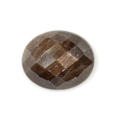 BROWN SAPPHIRE CHECKER OVAL CAB 11X9MM 3.89 Cts.