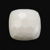 WHITE AGATE IRREGULAR FACETS CUSHION CAB (H/D) AT BOTTOM 11MM 4.94 Cts.