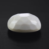 WHITE AGATE IRREGULAR FACETS CUSHION CAB (H/D AT BOTTOM)11MM 4.48 Cts.
