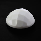 WHITE AGATE CHECKER ROUND CAB 14MM 8.70 Cts.