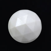 WHITE AGATE ROSE CUT ROUND CAB 14MM 9.17 Cts.