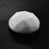WHITE AGATE ROSE CUT ROUND CAB 14MM 9.17 Cts.