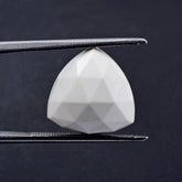 WHITE AGATE ROSE CUT TRILLION CAB 14MM 7.75 Cts.