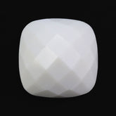 WHITE AGATE CHECKER CUSHION CAB 14MM 10.23 Cts.