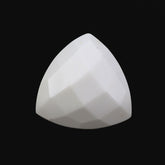WHITE AGATE CHECKER TRILLION CAB 10MM 3.17 Cts.