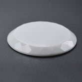 WHITE AGATE TABLE CUT FLAT BOTTOM ROUND 25MM 14.60 Cts.