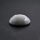 WHITE AGATE ROSE CUT OVAL CAB 12X8MM 3.18 Cts.
