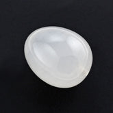 WHITE MILKY QUARTZ PLAIN EGG DROP WITH HALF DRILL 18X15MM 28.40 Cts.