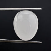 WHITE MILKY QUARTZ PLAIN EGG DROP WITH HALF DRILL 18X15MM 28.40 Cts.