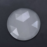 WHITE MILKY QUARTZ ROSE CUT ROUND CAB (FLAT) 25MM 22.69 Cts.