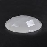 WHITE MILKY QUARTZ ROSE CUT ROUND CAB (FLAT) 25MM 22.69 Cts.