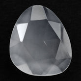 WHITE MILKY QUARTZ ROSE CUT BRIOLETTE PEARISH 14X12MM 4.98 Cts.