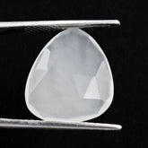 WHITE MILKY QUARTZ ROSE CUT BRIOLETTE PEARISH 18.50X16.50MM 7.58 Cts.