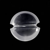 WHITE MILKY QUARTZ LENTIL ROUND WITH CARVED BELT (DES#25) 9MM 2.32 Cts.