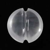 WHITE MILKY QUARTZ LENTIL ROUND WITH CARVED BELT (DES#25) 12MM 5.70 Cts.