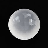WHITE MILKY QUARTZ FOOTBALL CUT HIGH DOME ROUND 12MM 6.67 Cts.