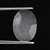 WHITE MILKY QUARTZ ROSE CUT BRIOLETTE OVAL (FLAT) 18X13MM 4.23 Cts.