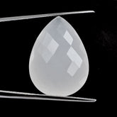 WHITE MILKY QUARTZ BRIOLETTE PEAR 28X20MM 35.80 Cts.