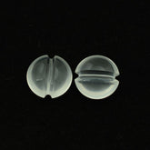 WHITE MILKY QUARTZ LENTIL (WITH CARVED BELT) ROUND 12.00MM 5.35 Cts.