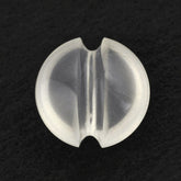 WHITE MILKY QUARTZ LENTIL ROUND WITH CARVED BELT 9MM 2.28 Cts.