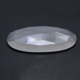 WHITE MILKY QUARTZ ROSE CUT FLAT OVAL CAB 32X22MM 20.50 Cts.