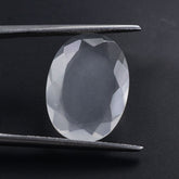 WHITE MILKY QUARTZ BOTH SIDE TABLE CUT OVAL 18X13MM 6.00 Cts.