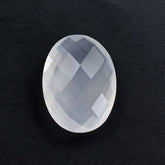 WHITE MILKY QUARTZ BRIOLETTE OVAL 16X12MM 7.00 Cts.