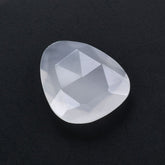 WHITE MILKY QUARTZ ROSE CUT BRIOLETTE IRREGULAR TRILLION 14X12MM 4.89 Cts.