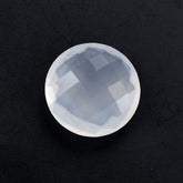 WHITE MILKY QUARTZ BRIOLETTE ROUND 14MM 6.77 Cts.