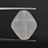 WHITE MILKY QUARTZ LENTIL FANCY SHAPE (WITH GROOVE IN GIRDLE) 14X12MM 7.53 Cts.
