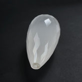 WHITE MILKY QUARTZ FACETED DROP WITH HALF DRILL 26X12.50MM 27.79 Cts.