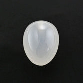 WHITE MILKY QUARTZ PLAIN EGG DROP WITH HALF DRILL 15X12MM 15.40 Cts.