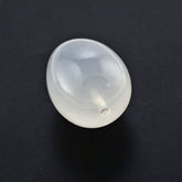 WHITE MILKY QUARTZ PLAIN EGG DROP WITH HALF DRILL 15X12MM 15.40 Cts.