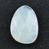 WHITE MOONSTONE ROSE CUT BRIOLETTE IRREGULAR PEARISH 14X10MM 3.24 Cts.