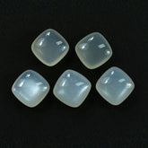 WHITE MOONSTONE PLAIN LENTIL CUSHION 10X10MM 3.47 Cts.