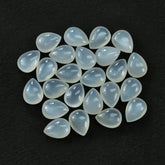 WHITE MOONSTONE PLAIN LENTIL PEAR 8X6MM 1.11 Cts.