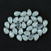 WHITE MOONSTONE PLAIN LENTIL PEAR 9X6MM 1.10 Cts.