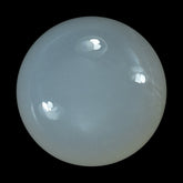 WHITE MOONSTONE (MILKY) CARVED BOTTOM ROUND CAB 14.00X14.00 MM 10.54 Cts.