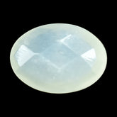 WHITE MOONSTONE (MILKY) CHECKER CUT BRIOLETTE OVAL 7.00X5.00 MM 0.79 Cts.