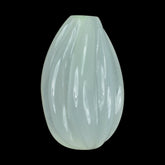 WHITE MOONSTONE (MILKY) CARVED MELON DROP (HALF DRILL 0.75MM) 12.00X8.00 MM 4.05 Cts.