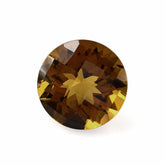 WHISKY QUARTZ CHECKER CUT ROUND 11MM 4.03 Cts.