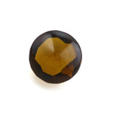 WHISKY QUARTZ BUFFTOP IRREGULAR CUT HIGH DOME ROUND 11MM 8.28Cts.