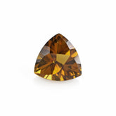 WHISKY QUARTZ TRIANGLE TOP DIAMOND CUT BACK TRILLION (DARK/CLEAN) (#90) 10MM 2.98Cts.