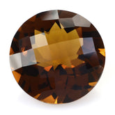 WHISKY QUARTZ CHECKER CUT ROUND 14MM 8.43 Cts.