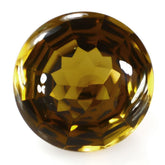 WHISKY QUARTZ BUFFTOP CONCAVE STEP CUT BACK ROUND (DES#47) 15MM 11.47 Cts.