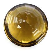 WHISKY QUARTZ BUFFTOP CONCAVE STEP CUT BACK ROUND (DES#47) 15MM 11.47 Cts.