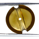 WHISKY QUARTZ LENTIL ROUND WITH CARVED BELT (DES#25) (FULL DRILL) 15MM 7.35 Cts.